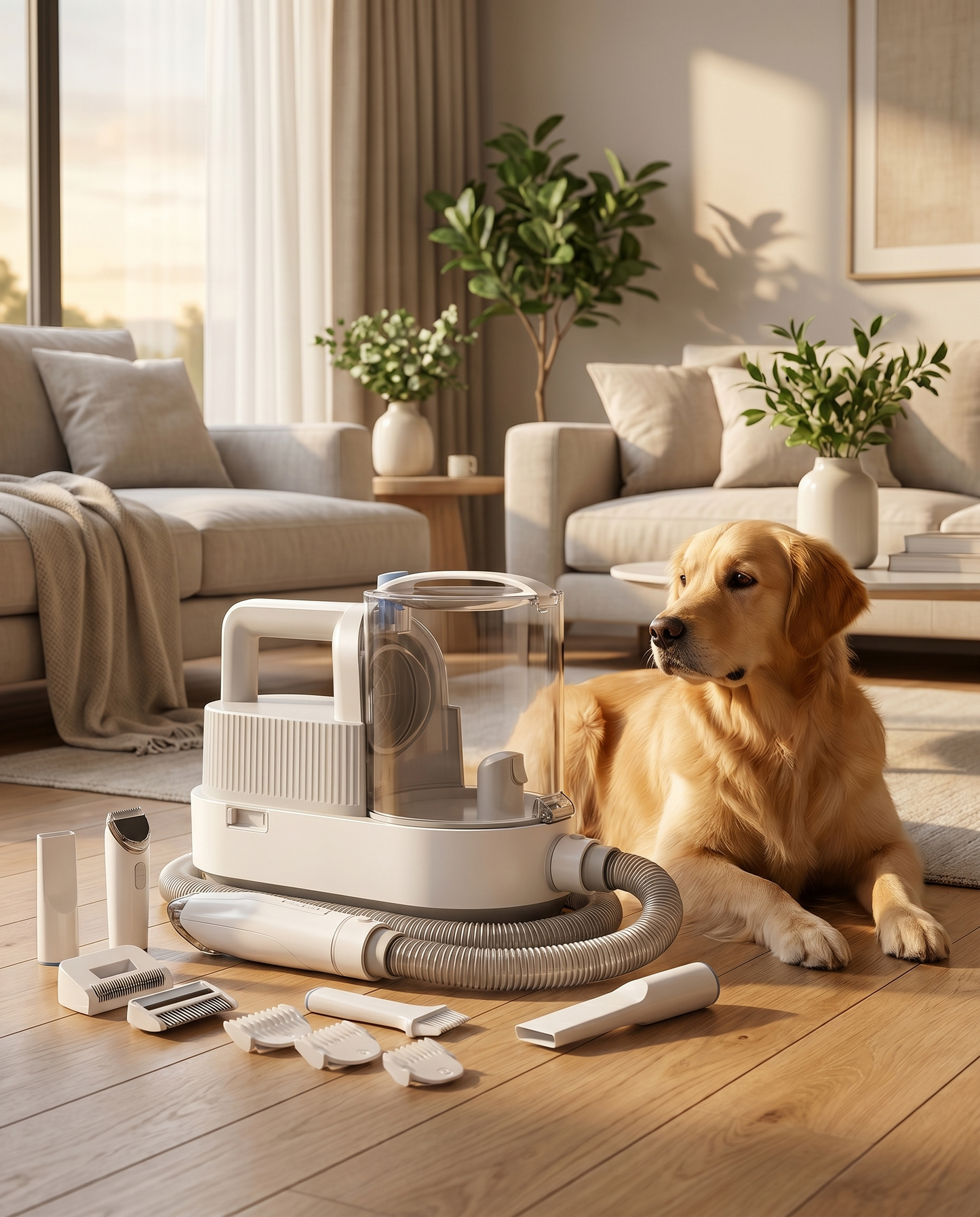 5-in-1 Pet Grooming Vacuum — Trim, Brush & Vacuum Loose Fur in One